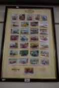 Castella Motoring History card set, framed