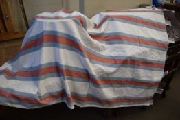Pair of striped upholstered curtains