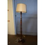 Oriental hardwood standard lamp