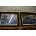 Mick Bensley, two coloured prints, Sheringham and Cromer Lifeboats, framed and glazed