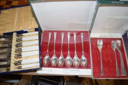 Two boxes of Arthur Price silver plated cutlery and one other