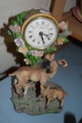 Modern mantel clock with deer decoration