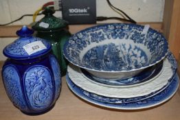 Mixed Lot: Sylvac covered jars and various decorated plates and bowls