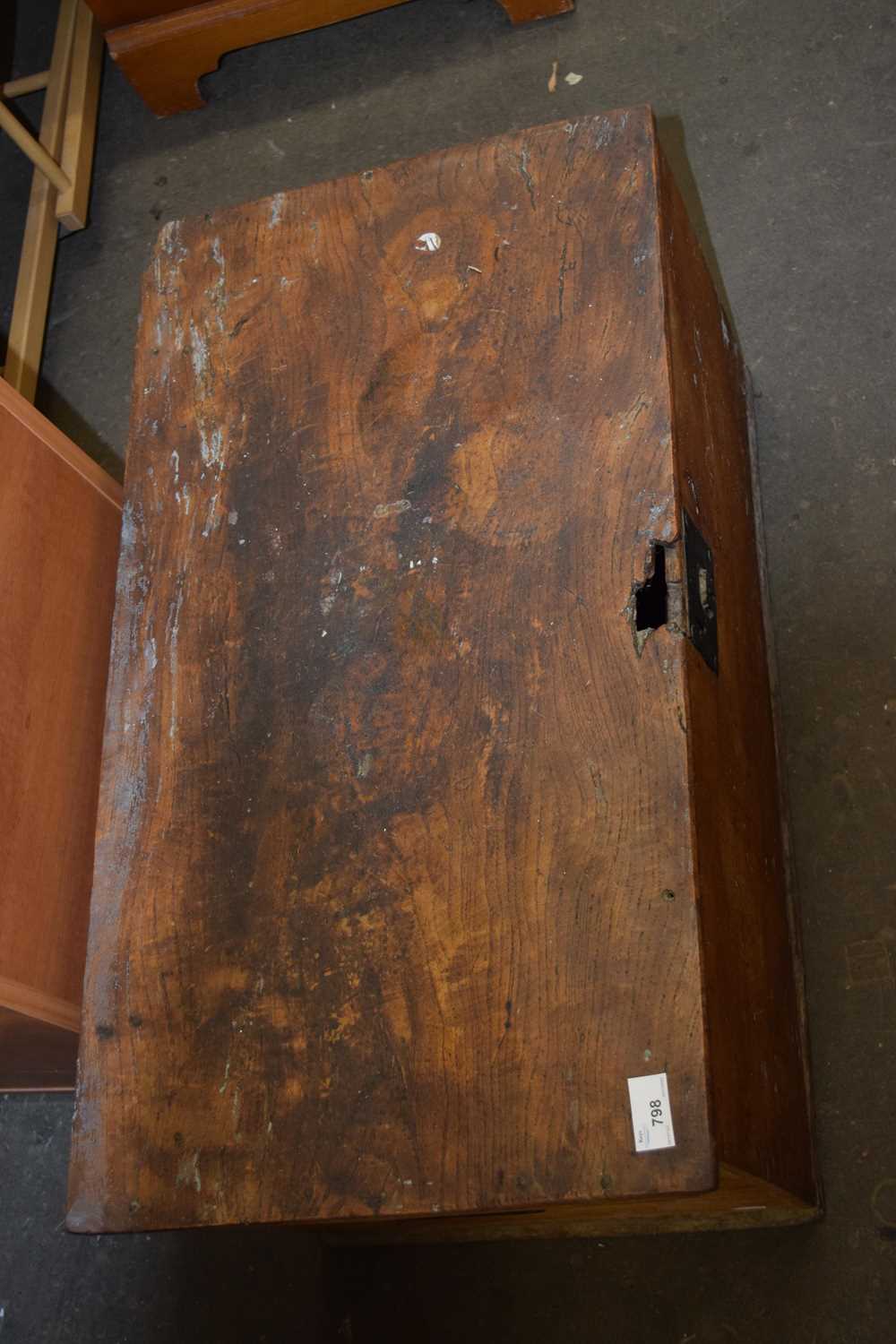 Small 19th Century elm blanket box (a/f)