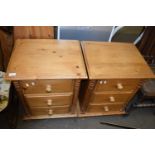 Pair of pine bedside cabinets