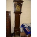 18th Century and later oak eight day long case clock with brass face marked Robert Potts,