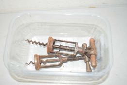 Two vintage iron corkscrews