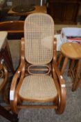 Bentwood and cane rocking chair in the Thonet style