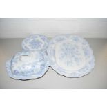 Quantity of blue and white asiatic pheasant pattern dinner wares