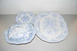 Quantity of blue and white asiatic pheasant pattern dinner wares