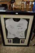 Signed shirt from TV series Casualty, framed and glazed