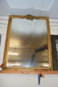 Early 20th Century bevelled wall mirror in gilt frame with ribbon mount