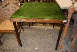 Folding green baize topped card table
