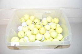 Box of assorted golf balls