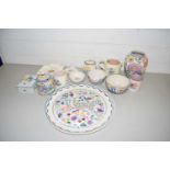 Collection of Poole pottery items to include a plate decorated with a deer, various small vases,