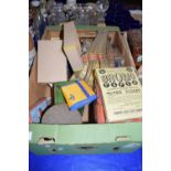 Box of various tobacco tins, packets and other advertising items