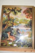 Tapestry picture of deer in a parkland setting