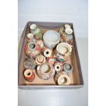 Box of various assorted small vases, principally Japanese