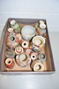 Box of various assorted small vases, principally Japanese