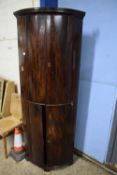 Georgian mahogany four door floor standing corner cabinet