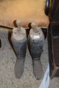 Pair of vintage leather riding boots, very worn condition