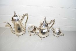 Viners silver plated four piece tea and coffee set together with a miniature wine cooler