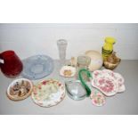 Mixed Lot: Various assorted vases, decorated plates, satsuma small covered jar and other items