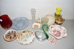 Mixed Lot: Various assorted vases, decorated plates, satsuma small covered jar and other items