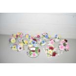 Collection of various porcelain model flowers to include Ainsley and others