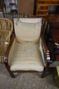 Early 20th Century hardwood framed armchair for re-upholstering