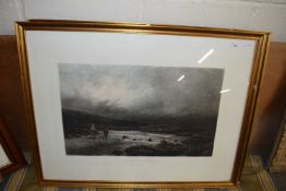 Pair of coloured engravings, Highland fishing scenes, framed and glazed