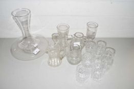 Mixed Lot: Various drinking glasses, decanter jugs etc