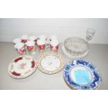 Quantity of floral decorated mugs, assorted plates etc