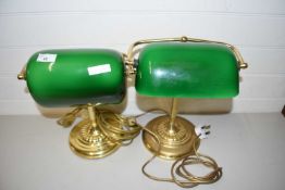 Pair of reproduction bankers type desk lamps