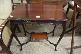 Late 19th Century mahogany two tier hall table with fret work detail