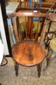 Late Victorian stick back kitchen chair