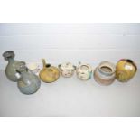 Mixed Lot: Various assorted pottery vases, teapot etc