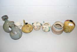 Mixed Lot: Various assorted pottery vases, teapot etc