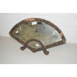 Vintage easel backed fan shaped mirror (a/f)