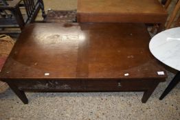 Modern dark wood coffee table with drawers