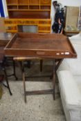 19th Century mahogany butlers tray and folding stand