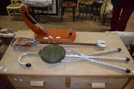 Mixed Lot: Two folding shooting sticks and a wooden ham stand