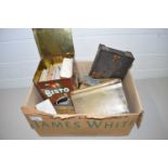 Box of various assorted vintage tins to include tobacco and others