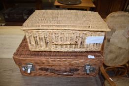 Two wicker picnic hampers