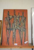 After Ernest Eisenmayer, study for sculpture, coloured print, mounted on board