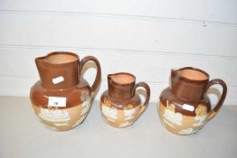 Three Royal Doulton harvest ware jugs