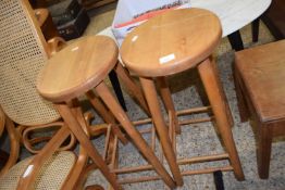 Pair of modern hardwood kitchen stools