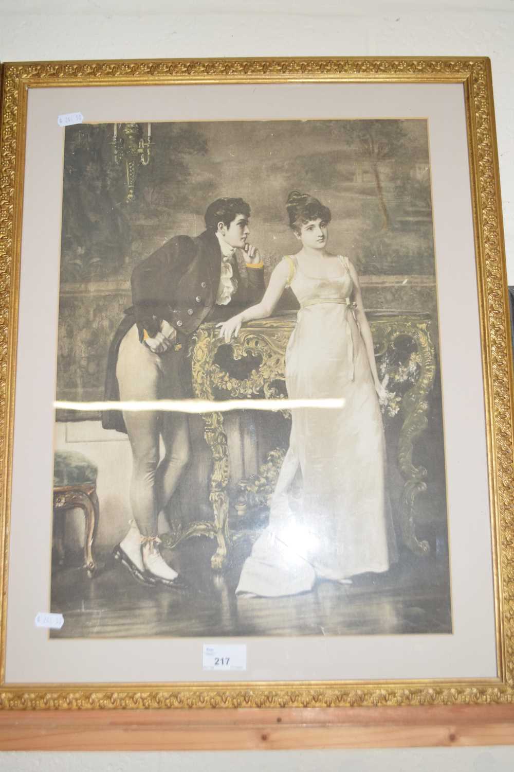 Monochrome print of a young couple