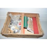 Box of assorted items to include Great Yarmouth Co-Op Society tokens,cigarette cards and other