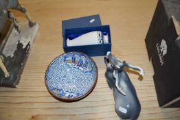 Mixed Lot: Royal dux model of a stag together with an Adams Willow pattern bowl and a modern Chinese